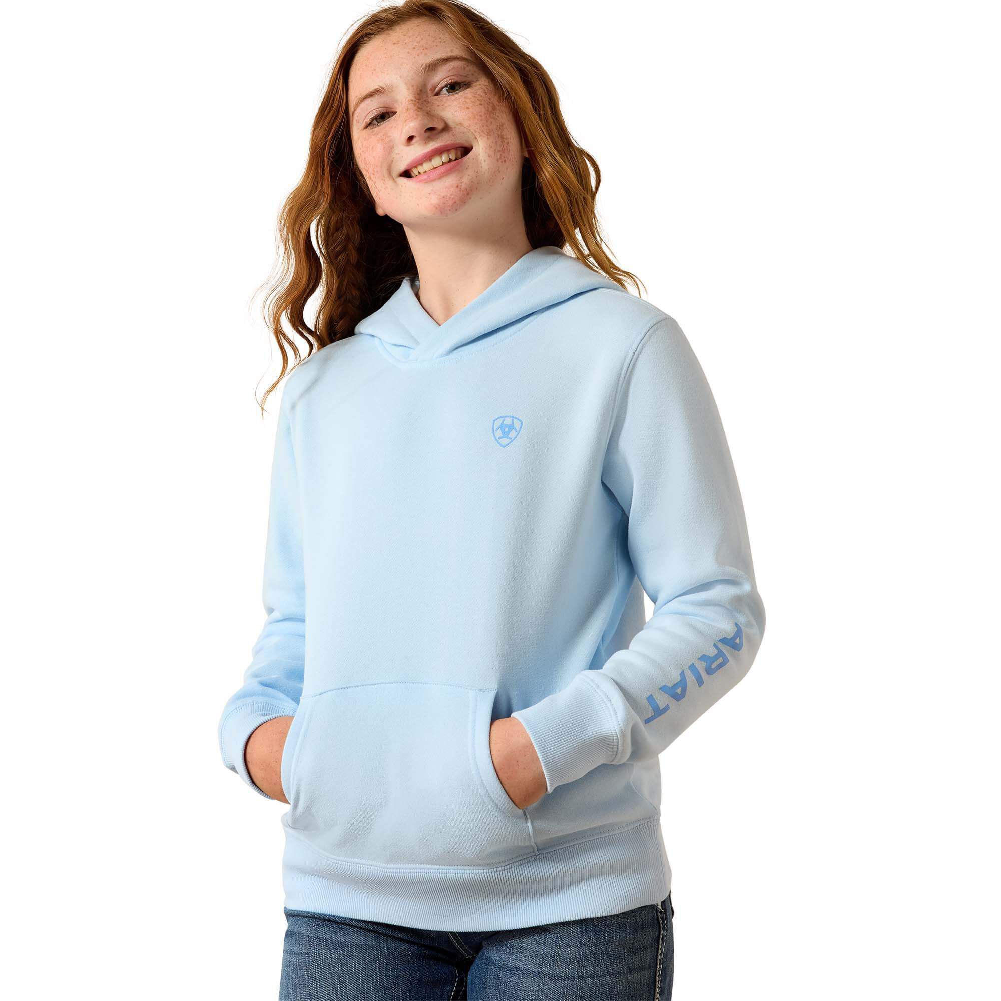 Kid’s Ariat . Hoodie Long Sleeve in Nantucket Breeze, Size X Kid’s Ariat . Hoodie Long Sleeve in Nantucket Breeze, Size X