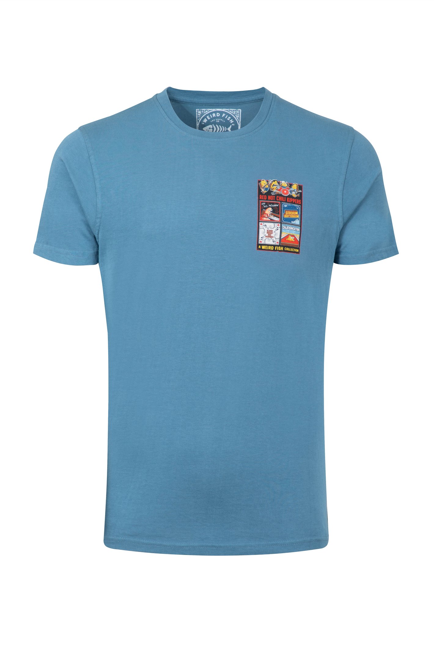 Weird Fish Chili Kippers Back Print Artist Shirt Washed Blue Size Weird Fish Chili Kippers Back Print Artist Shirt Washed Blue Size