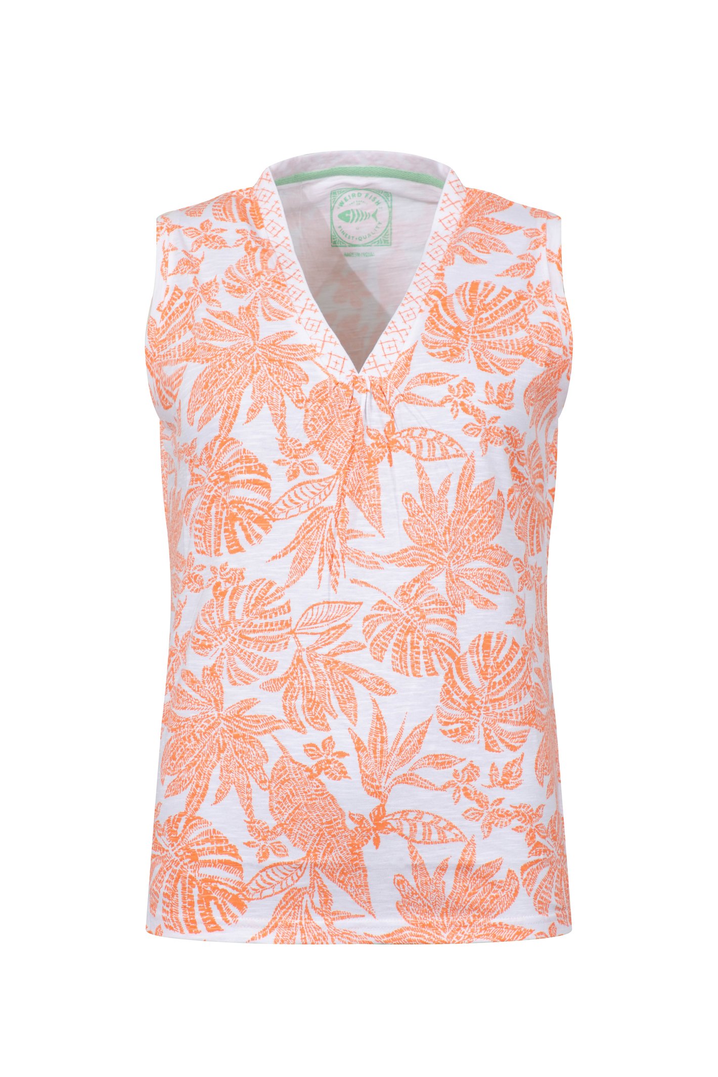 Weird Fish Nonno Printed Jersey Vest Sorbet Size Weird Fish Nonno Printed Jersey Vest Sorbet Size