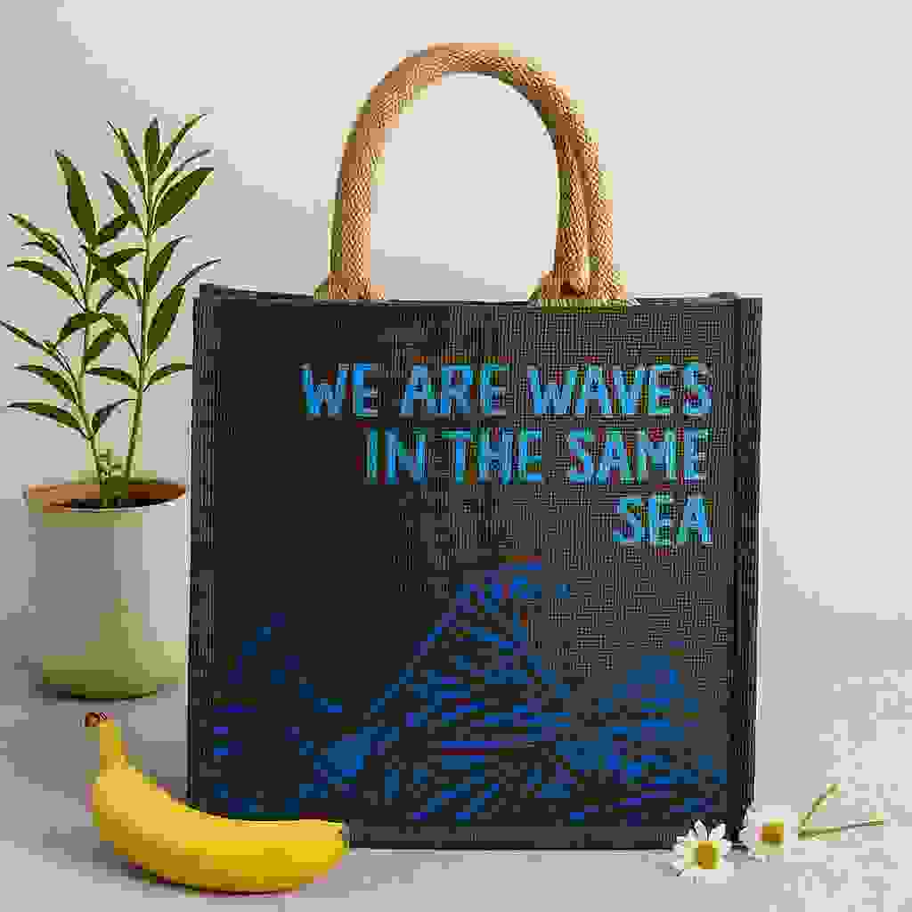 Jute Tote Bag Grey x Jute Tote Bag Grey x
