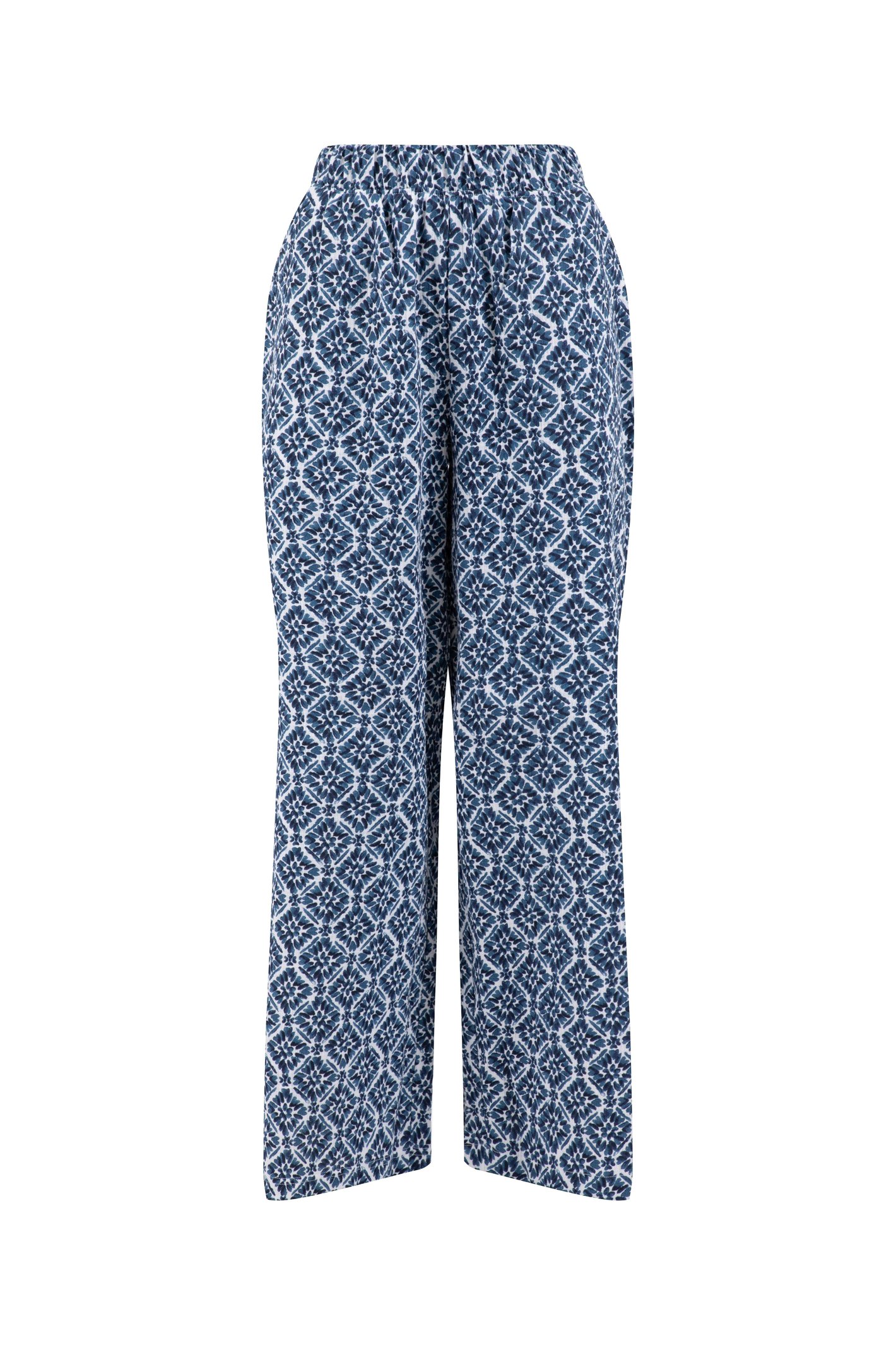 Weird Fish Zendaya Printed Double Cloth Wide Leg Trousers Twilight Size Weird Fish Zendaya Printed Double Cloth Wide Leg Trousers Twilight Size