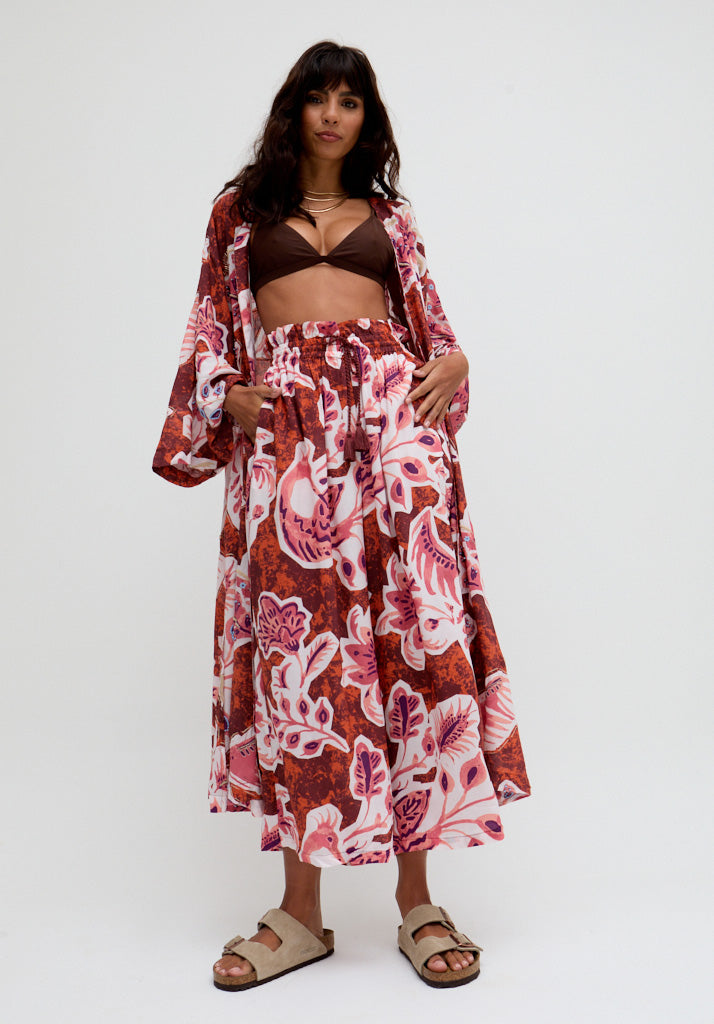 Ellana Wide Leg Floral Printed Trousers In Multi Ellana Wide Leg Floral Printed Trousers In Multi
