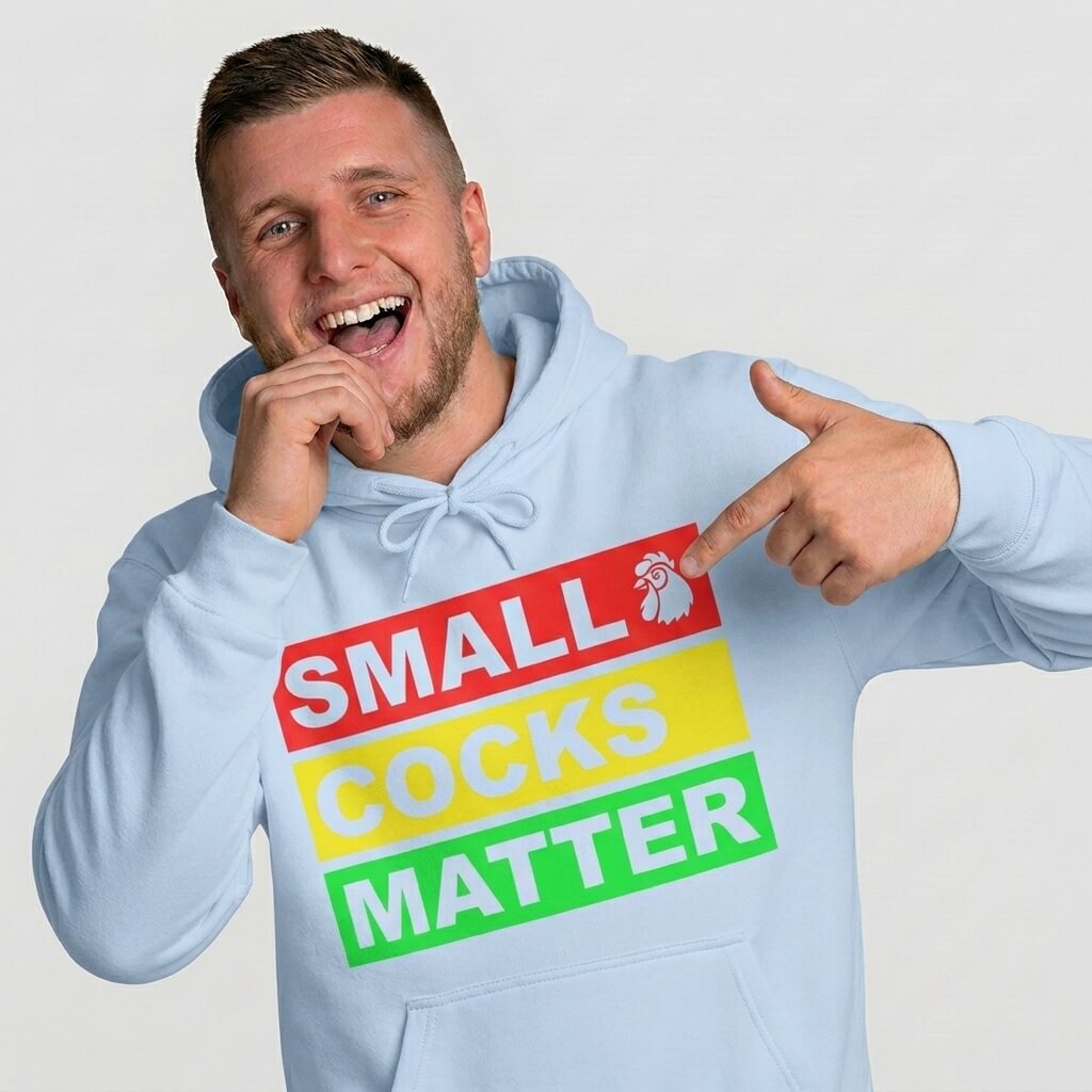 Small Cocks Matter Funny Pun Hoodie – Light Blue Small Cocks Matter Funny Pun Hoodie – Light Blue