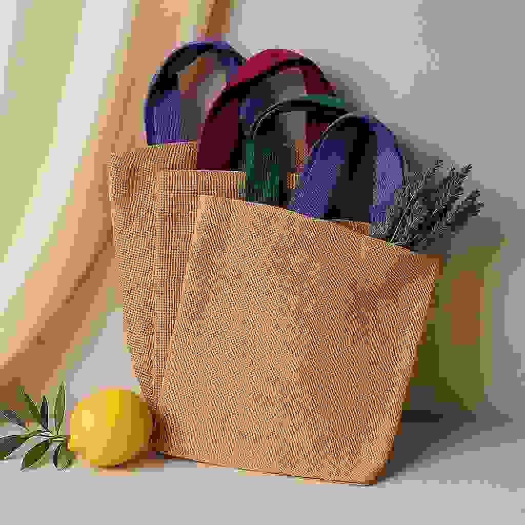 Jute Tote Bag Large Brown Handle Jute Tote Bag Large Brown Handle
