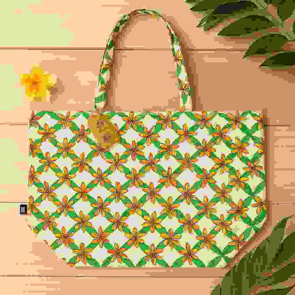 Cotton Tote Bag Frangipani
