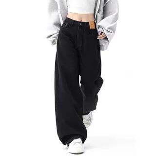 High Waist Plain Wide Leg Jeans Normal Edition – Black High Waist Plain Wide Leg Jeans Normal Edition – Black