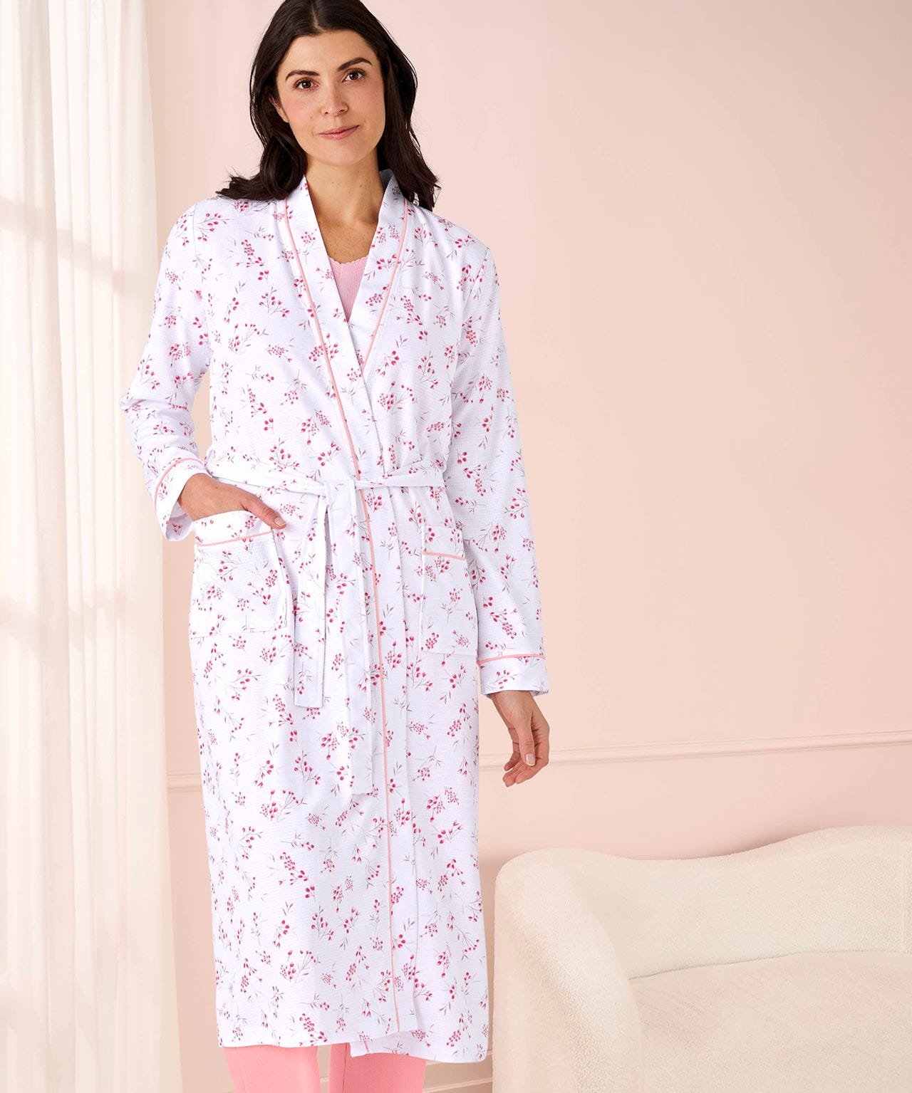 Damart Waffle Gown with Tie Belt Damart Waffle Gown with Tie Belt