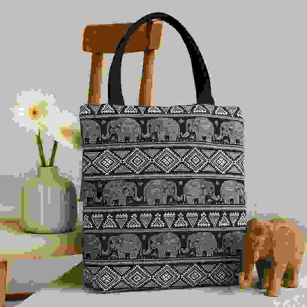 Elephant Tote Bag Zipper Closure x Elephant Tote Bag Zipper Closure x