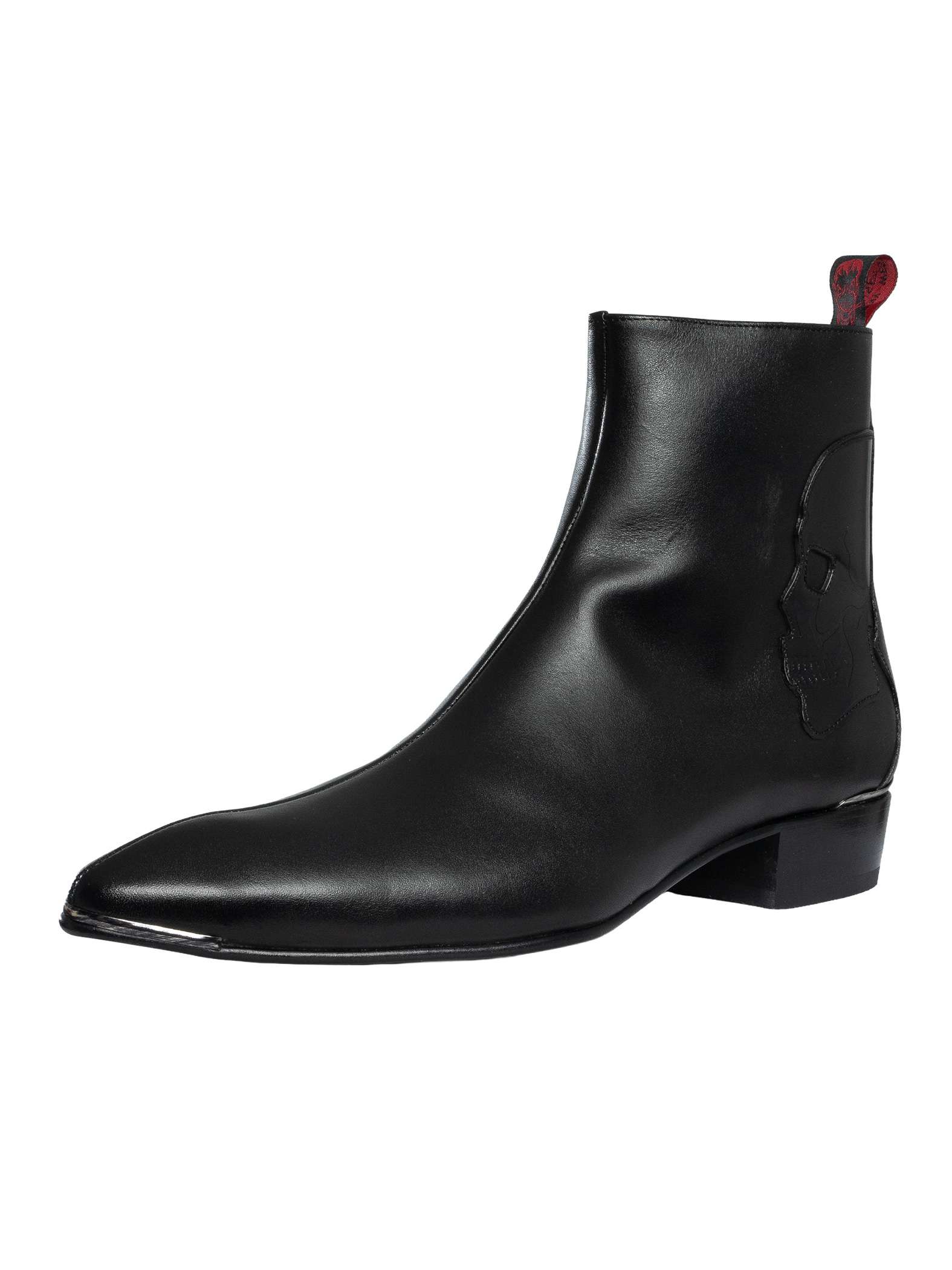 Skull Leather Zip Chelsea Boots Skull Leather Zip Chelsea Boots