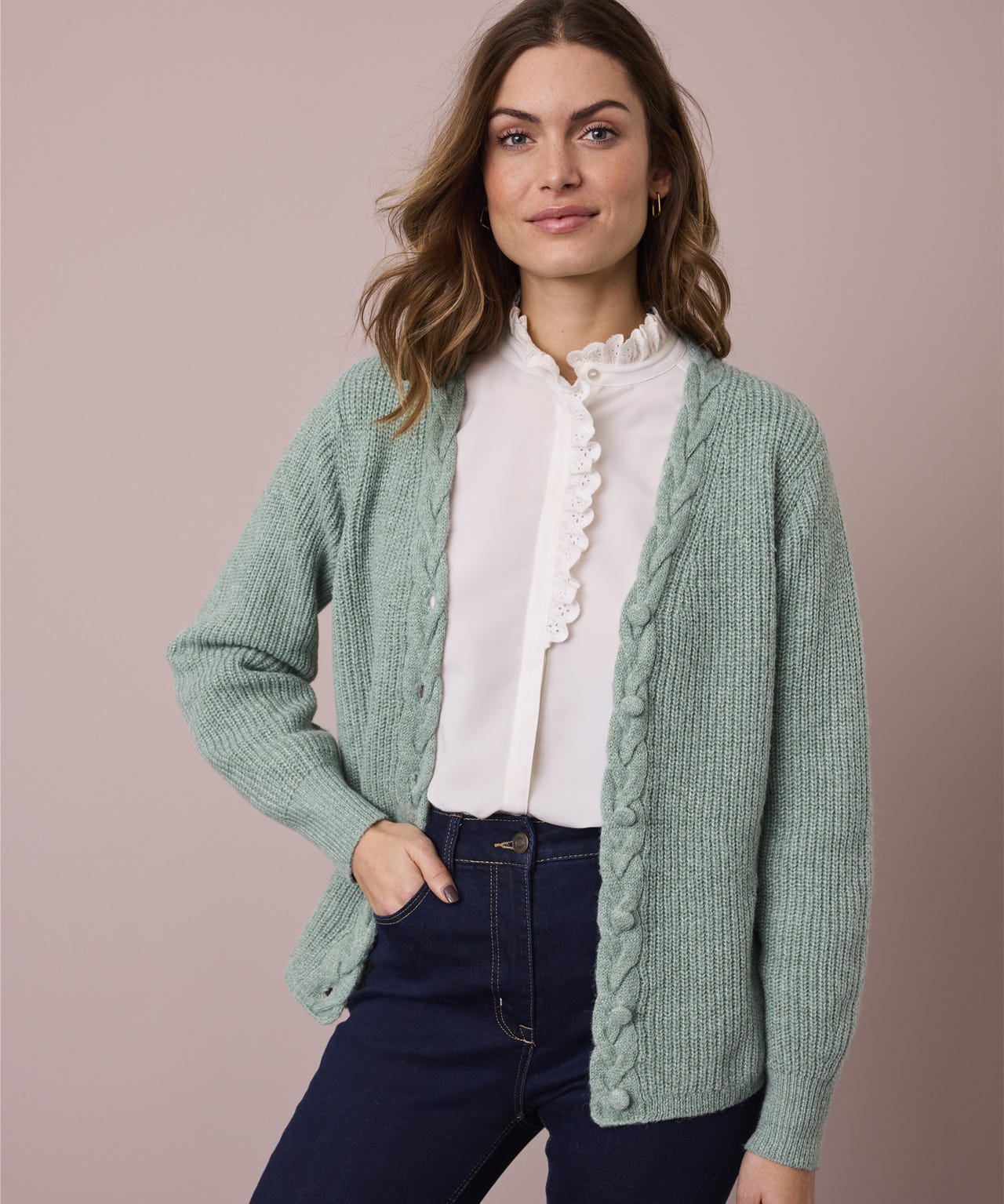Damart Toasty Thermal Recycled Cable Cardigan Damart Toasty Thermal Recycled Cable Cardigan
