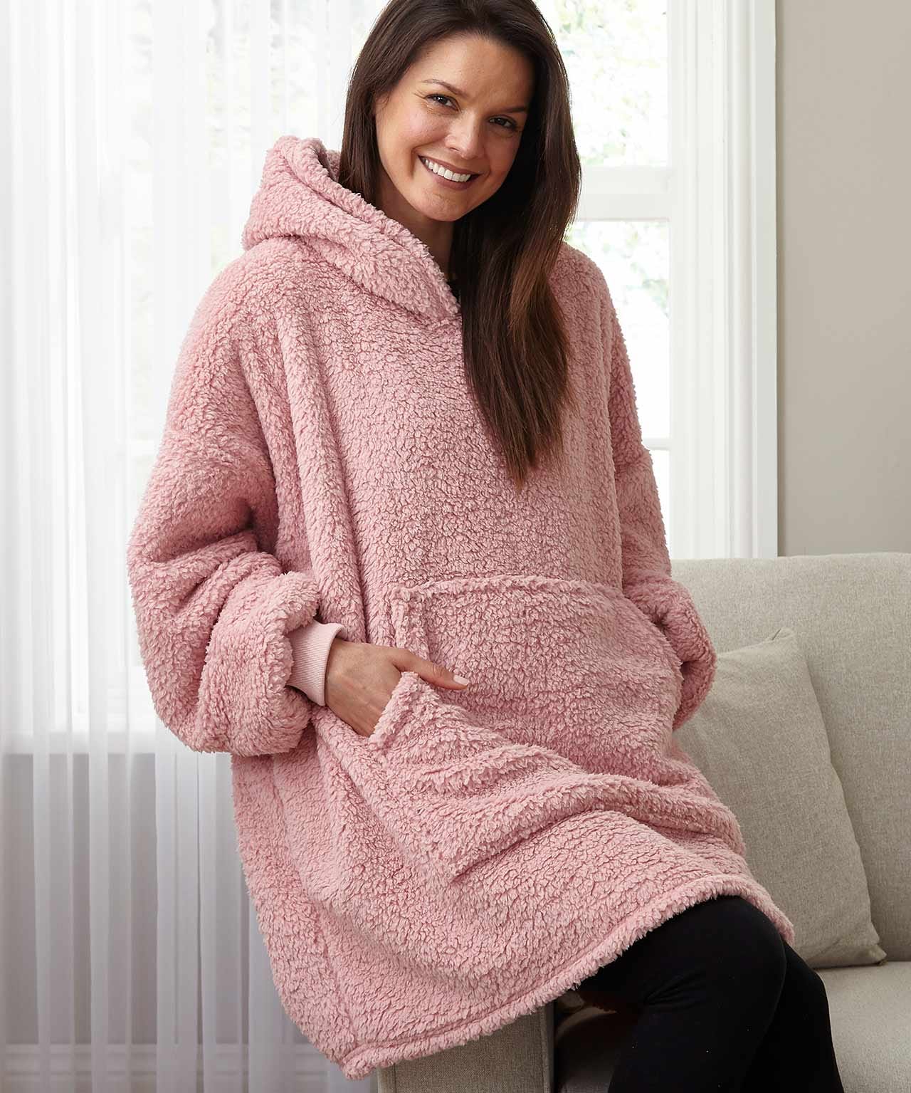 Damart Oversized Adult Teddy Fleece Hoodie