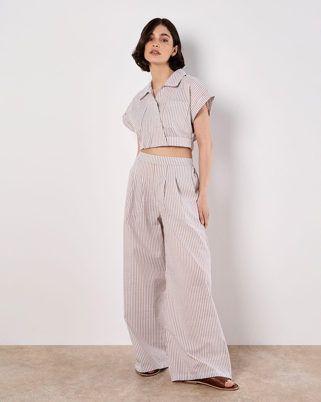 Damart Apricot Seersucker Trousers Damart Apricot Seersucker Trousers