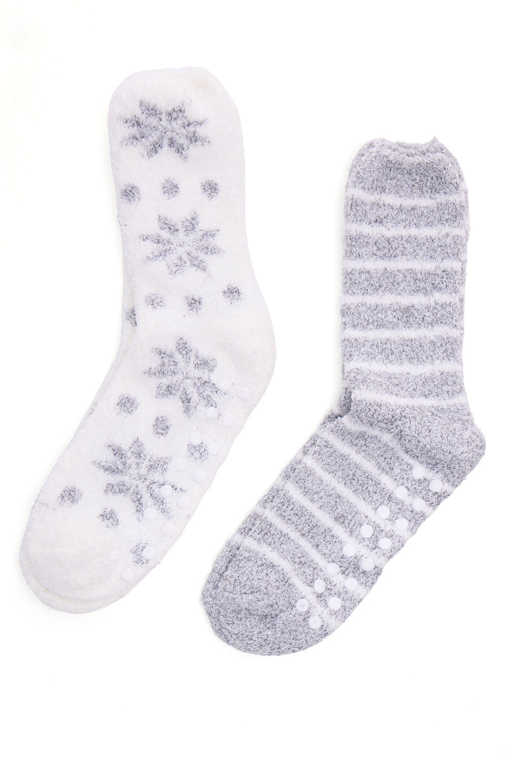 Bonmarche Pack Snowflake and Stripe Print Cosy Socks Bonmarche Pack Snowflake and Stripe Print Cosy Socks