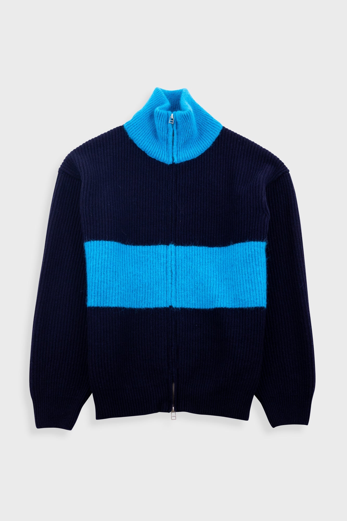 Zip Through Jumper – Navy Cobalt