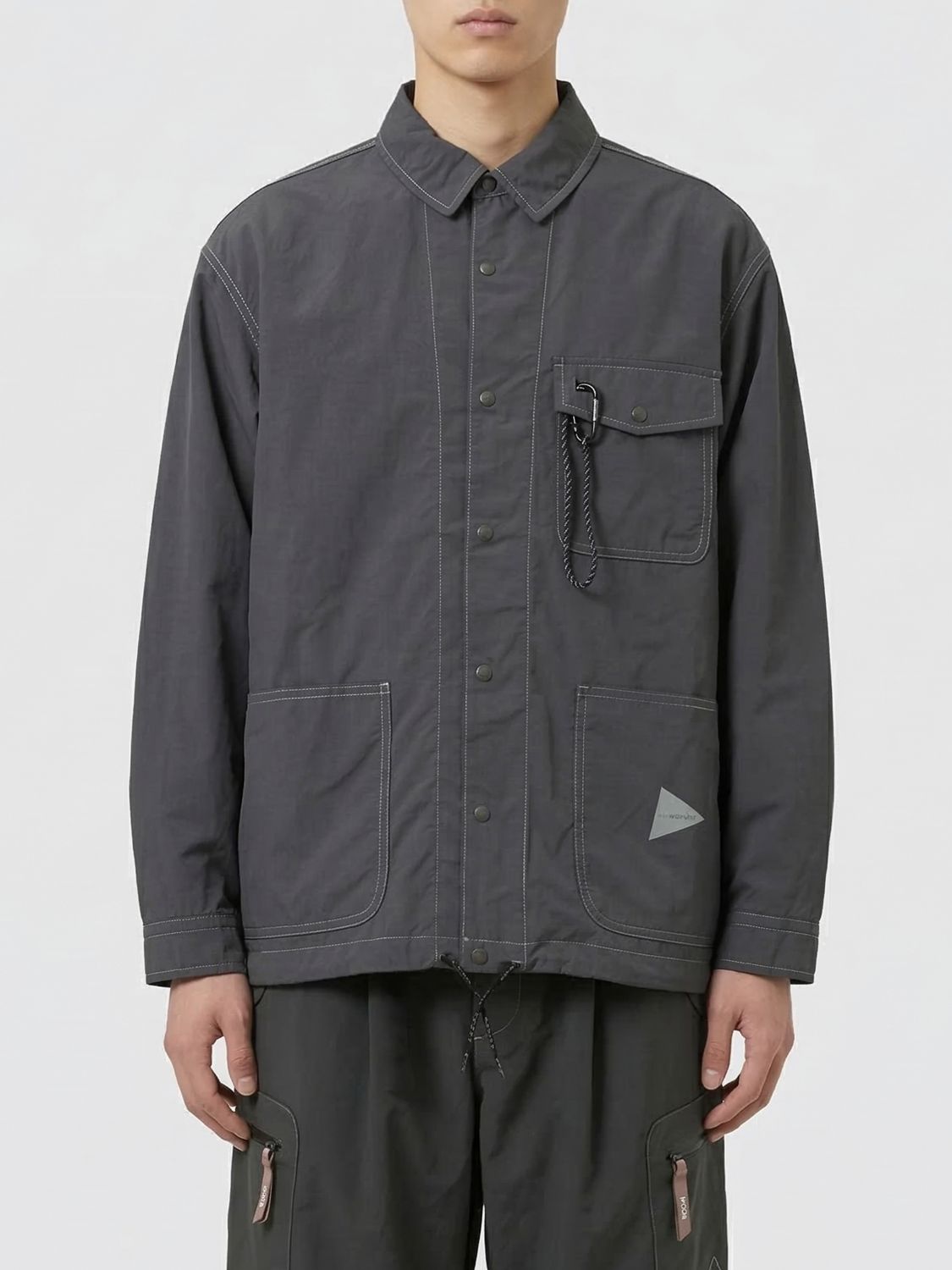 AND WANDER Jacket Men color Grey