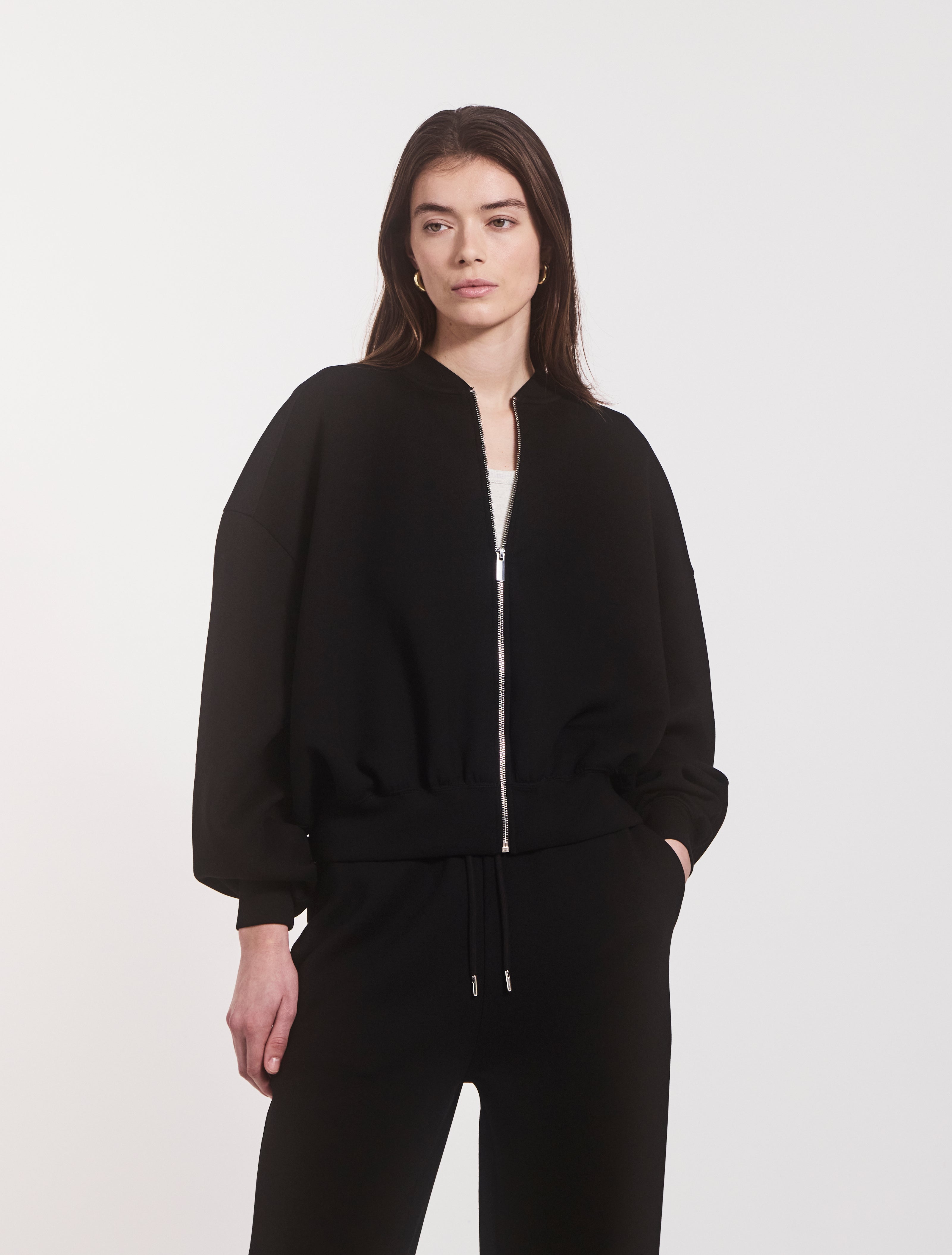 Classic Lounge Zip Jacket in Black – TENCEL Ninety Percent