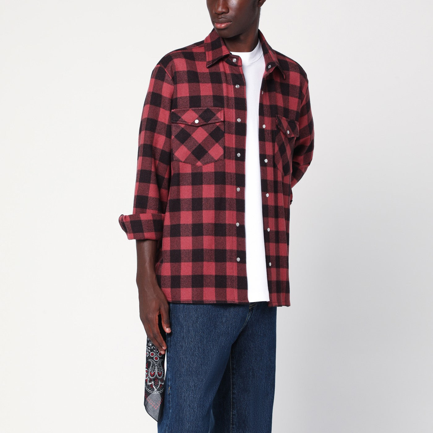 Antique pink plaid wool shirt Antique pink plaid wool shirt
