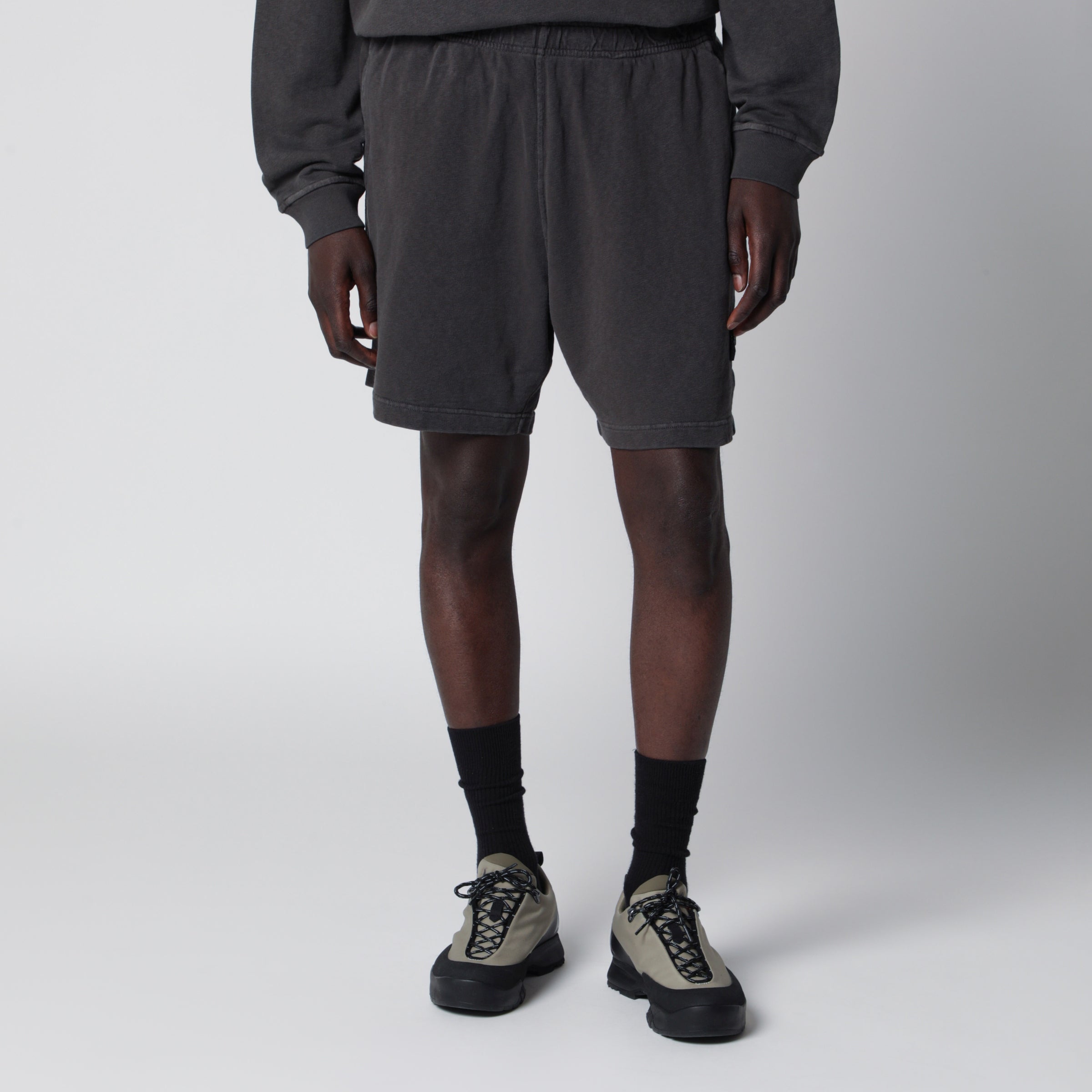 Anthracite grey cotton fleece jogger shorts Anthracite grey cotton fleece jogger shorts