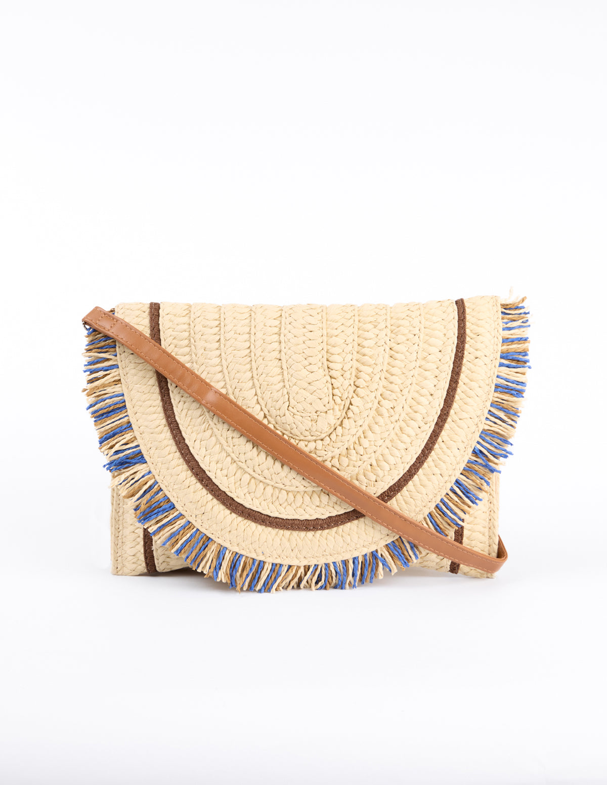 Woven Fringe Detail Clutch Bag With Attachable Strap – ONE STONE