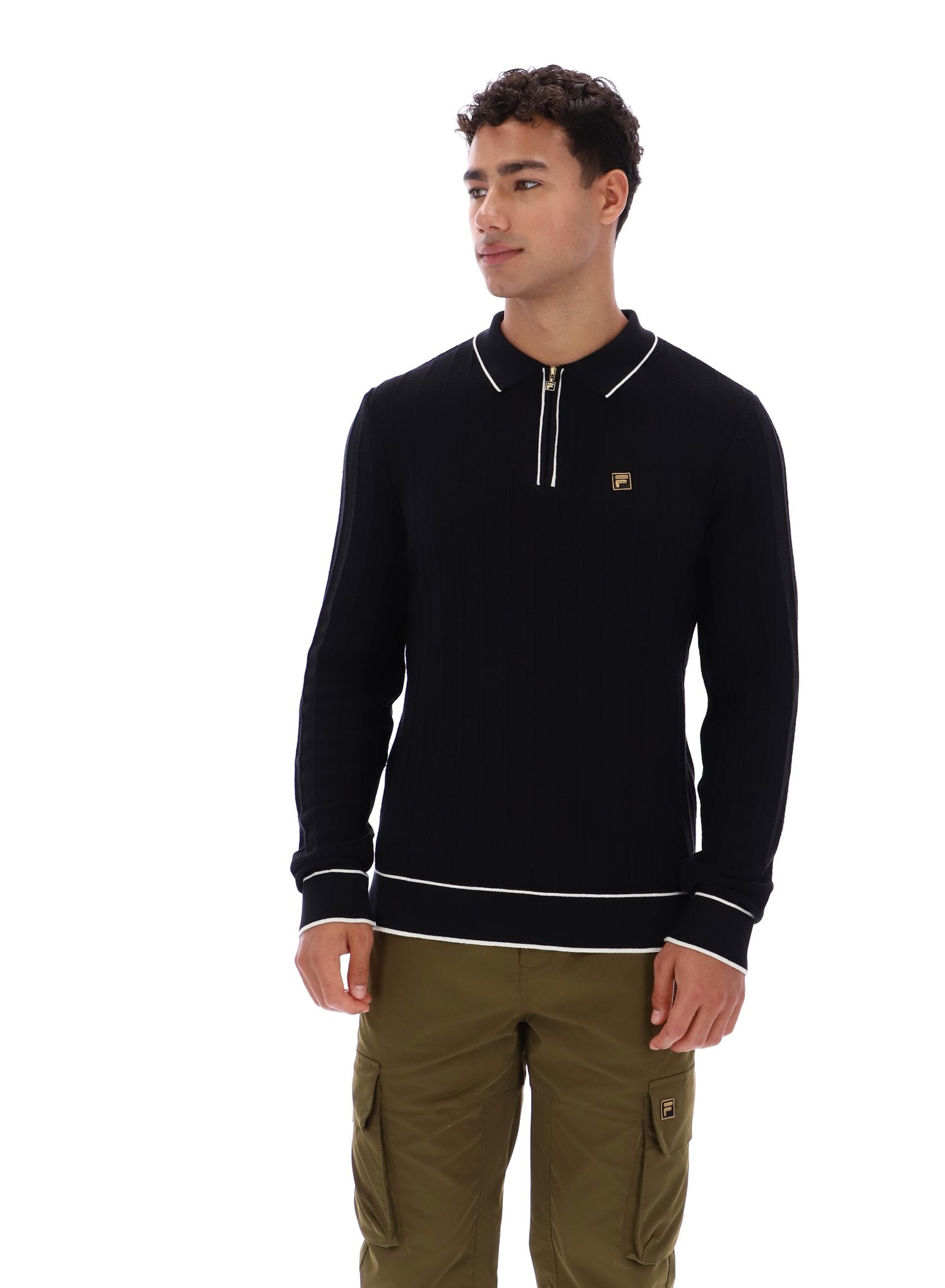 Black Sully Long Sleeve Polo Shirt Black Sully Long Sleeve Polo Shirt