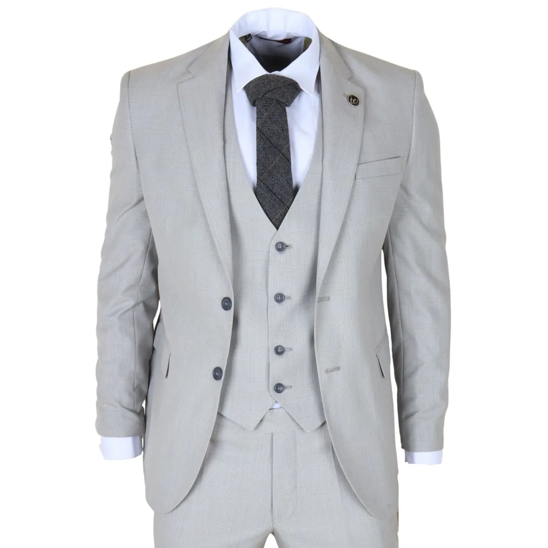 IM – Men’s Grey Piece Prince Of Wales Check Suit – ” Jacket ” Trousers