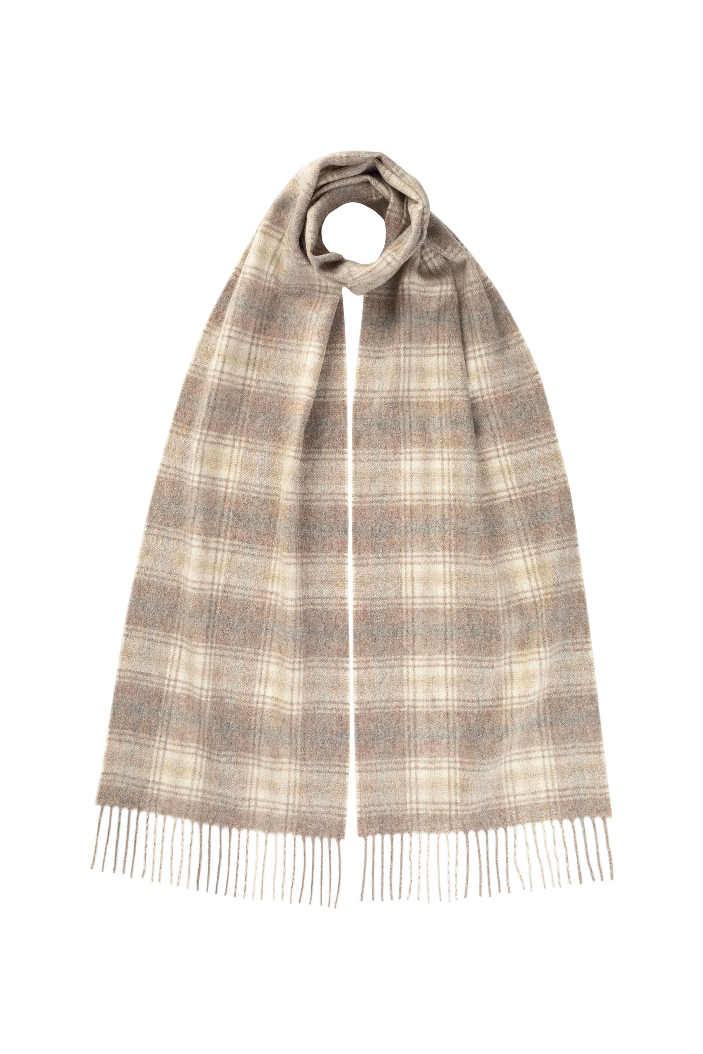 Tweed Cashmere Light Brown Scarf