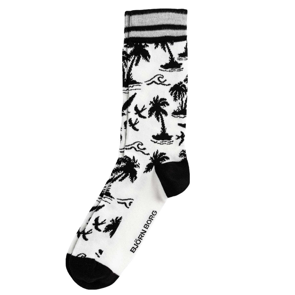 Bjorn Borg White & Black Palms Men's Bamboo Socks