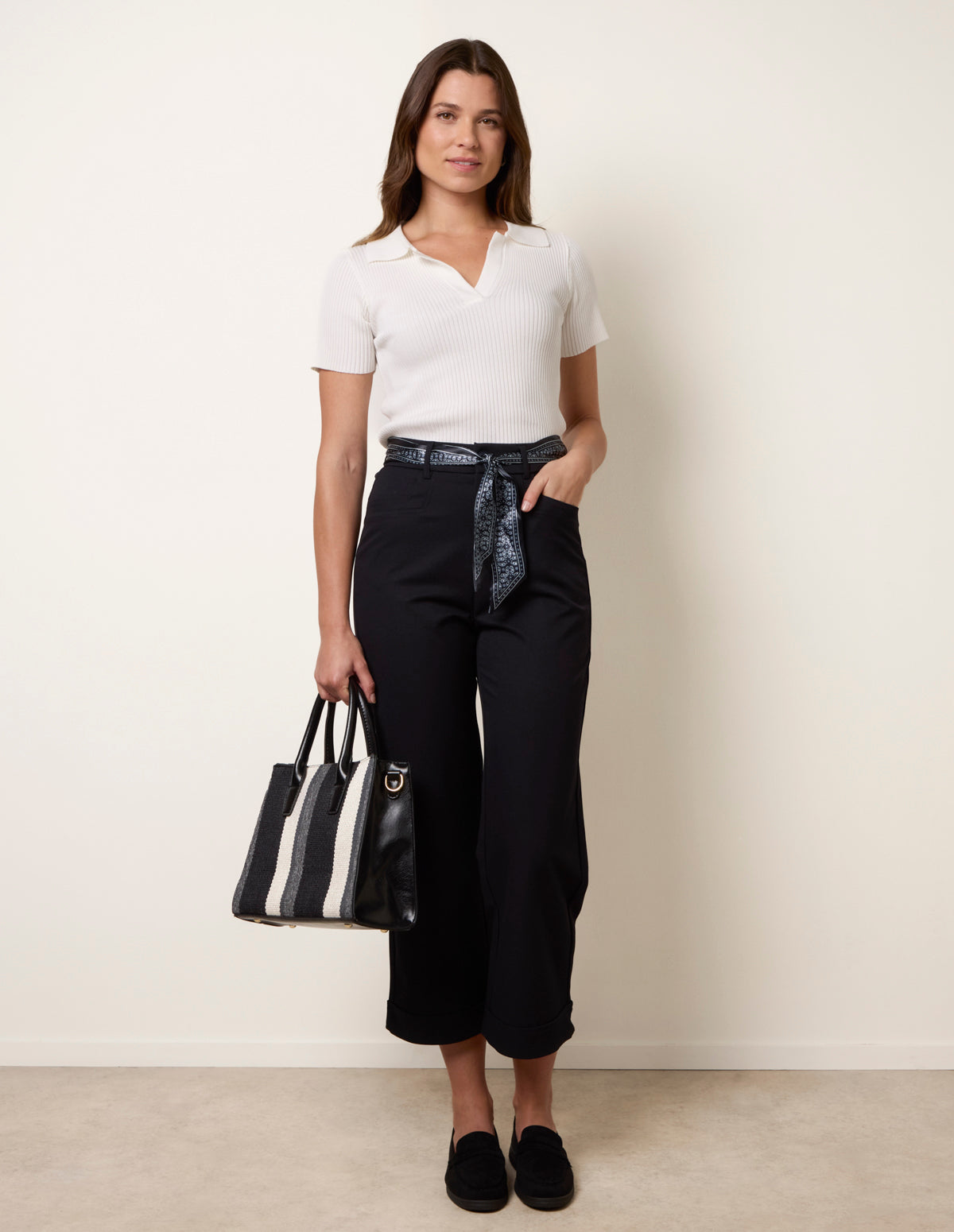 Scarf Belt Trousers – L NAVY Scarf Belt Trousers – L NAVY