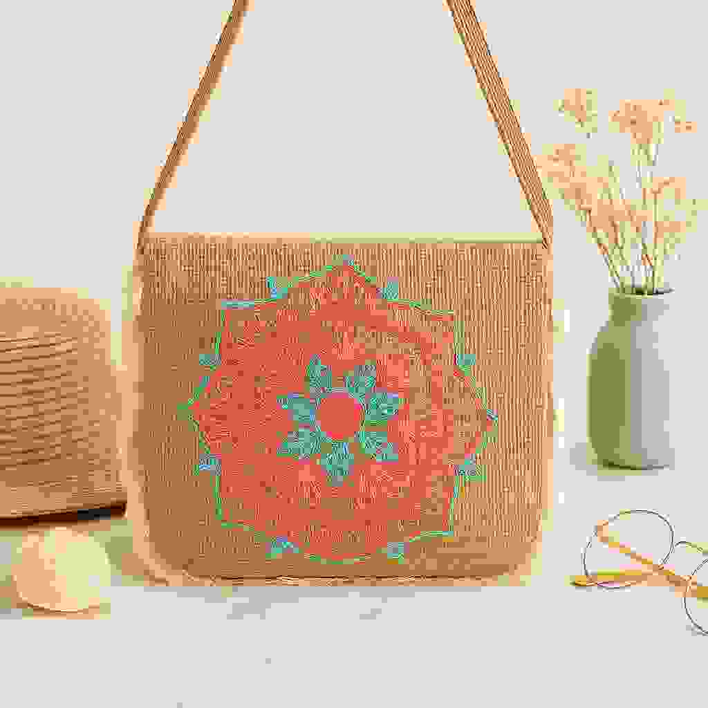 Fringe Bag With Mandela Embroidery