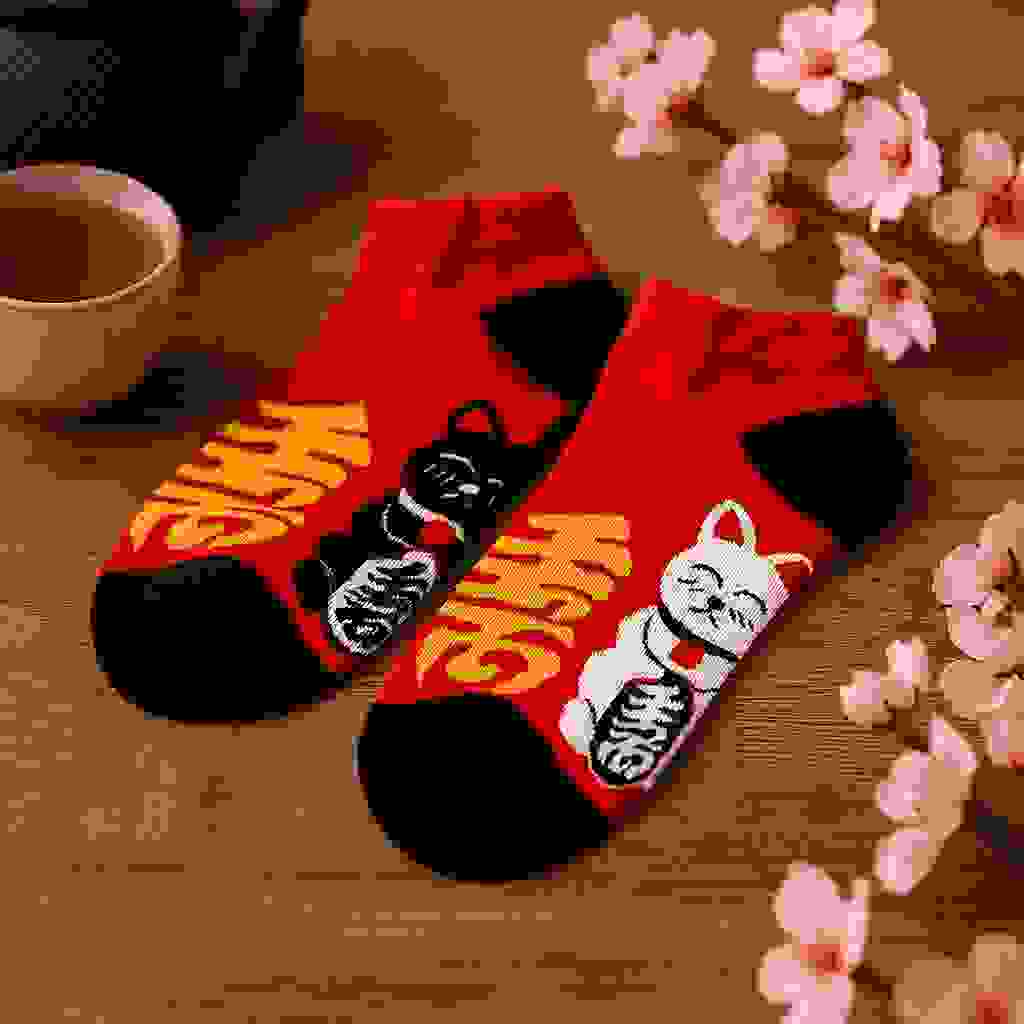 Lucky Cat Low Cut Socks SM .-.