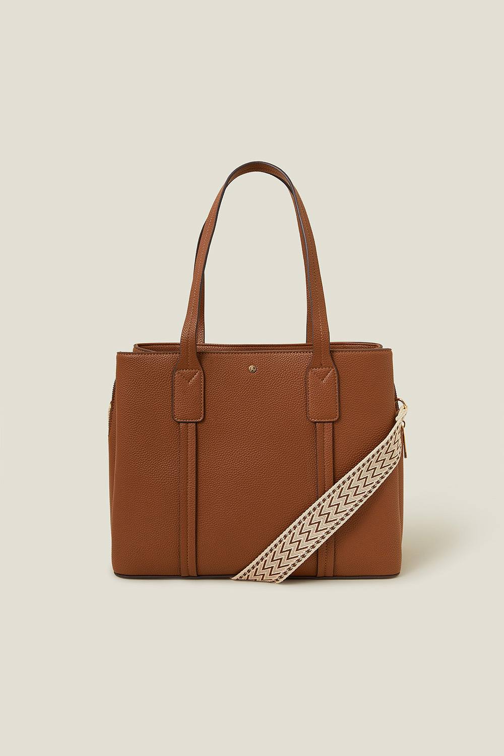Accessorize Webbing Strap Tote Bag In Tan Accessorize Webbing Strap Tote Bag In Tan
