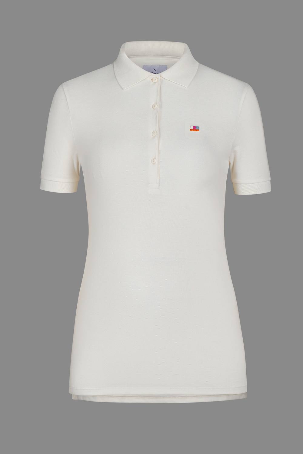 Enorsia Short Sleeve Cotton Pique Polo Shirt In Off White