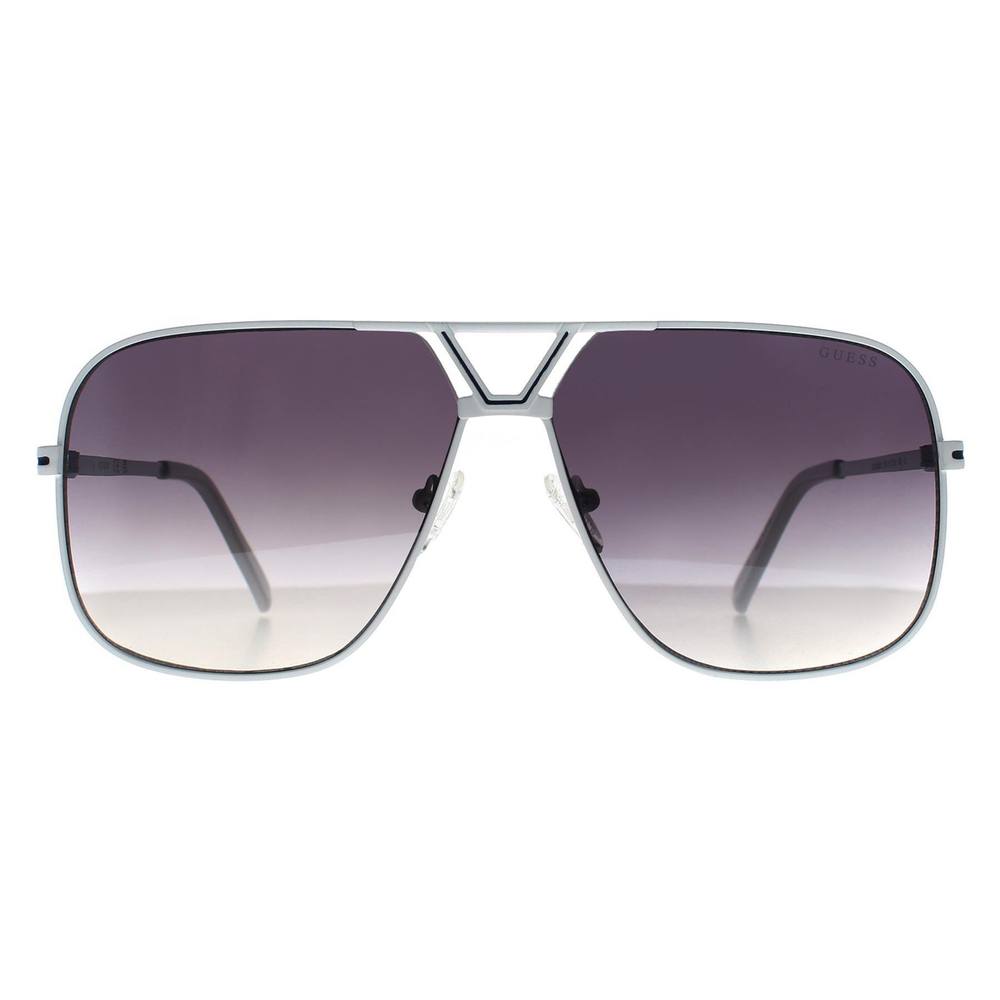 Guess Unisex Aviator White Smoke Grey Gradient GO Sunglasses Guess Unisex Aviator White Smoke Grey Gradient GO Sunglasses