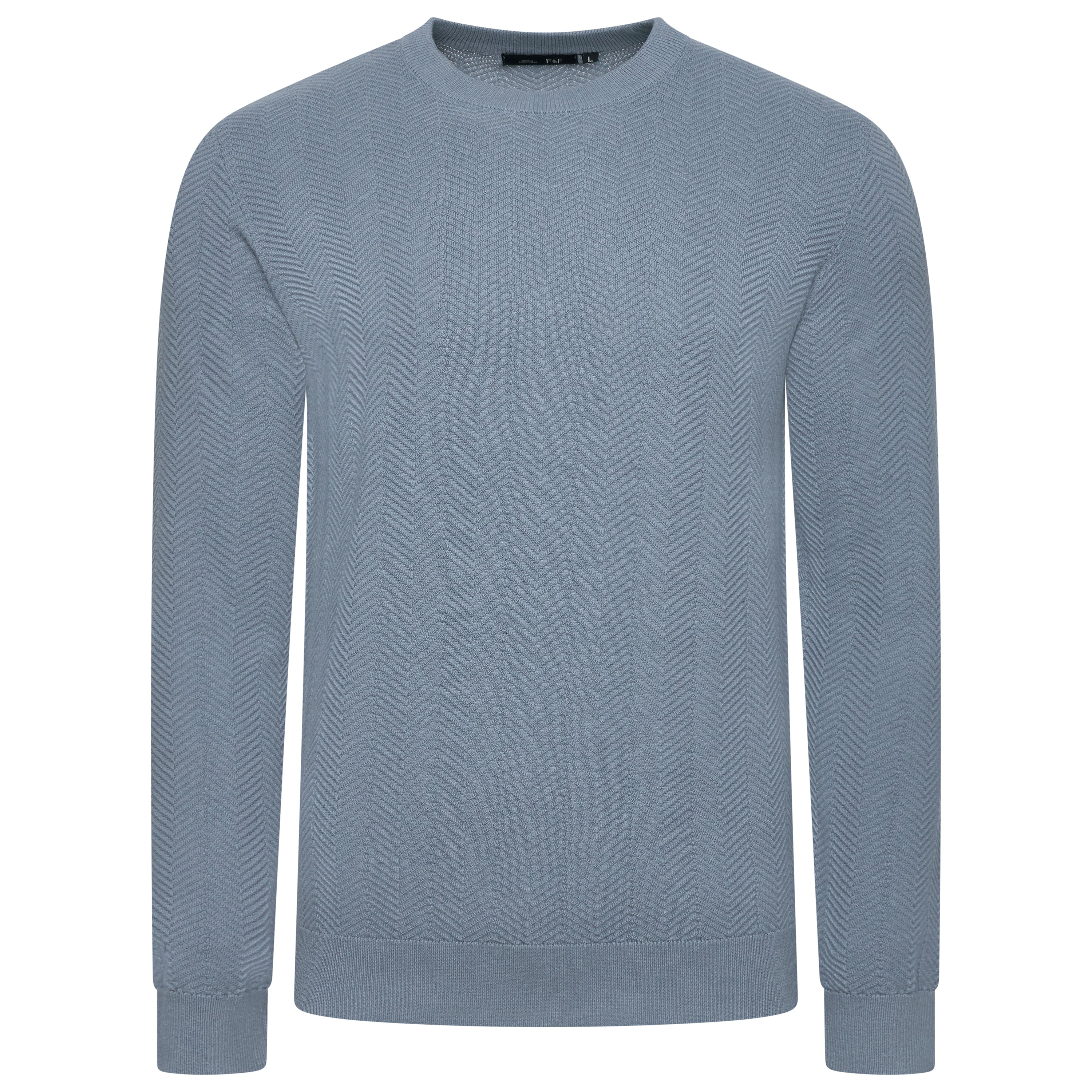 F&F Chevron Knit Pullover Jumper – Light Blue F&F Chevron Knit Pullover Jumper – Light Blue
