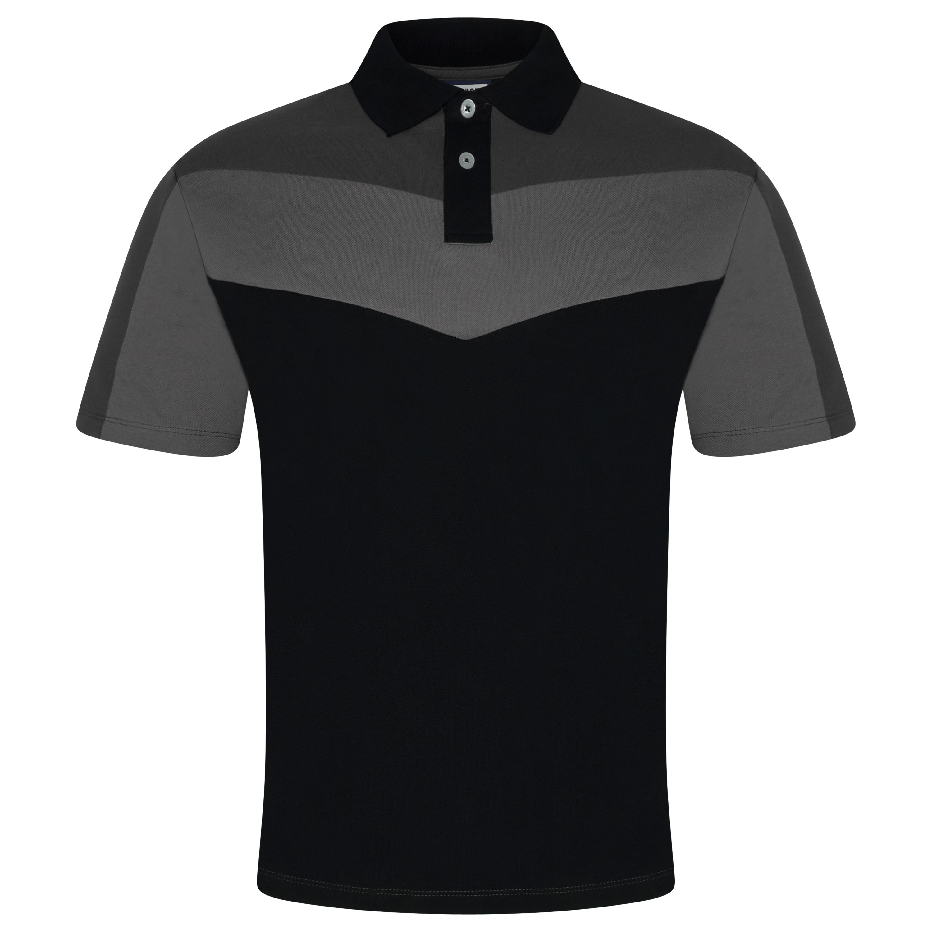 Evryone Contrast Stripe Polo Shirt – Grey Grey Black