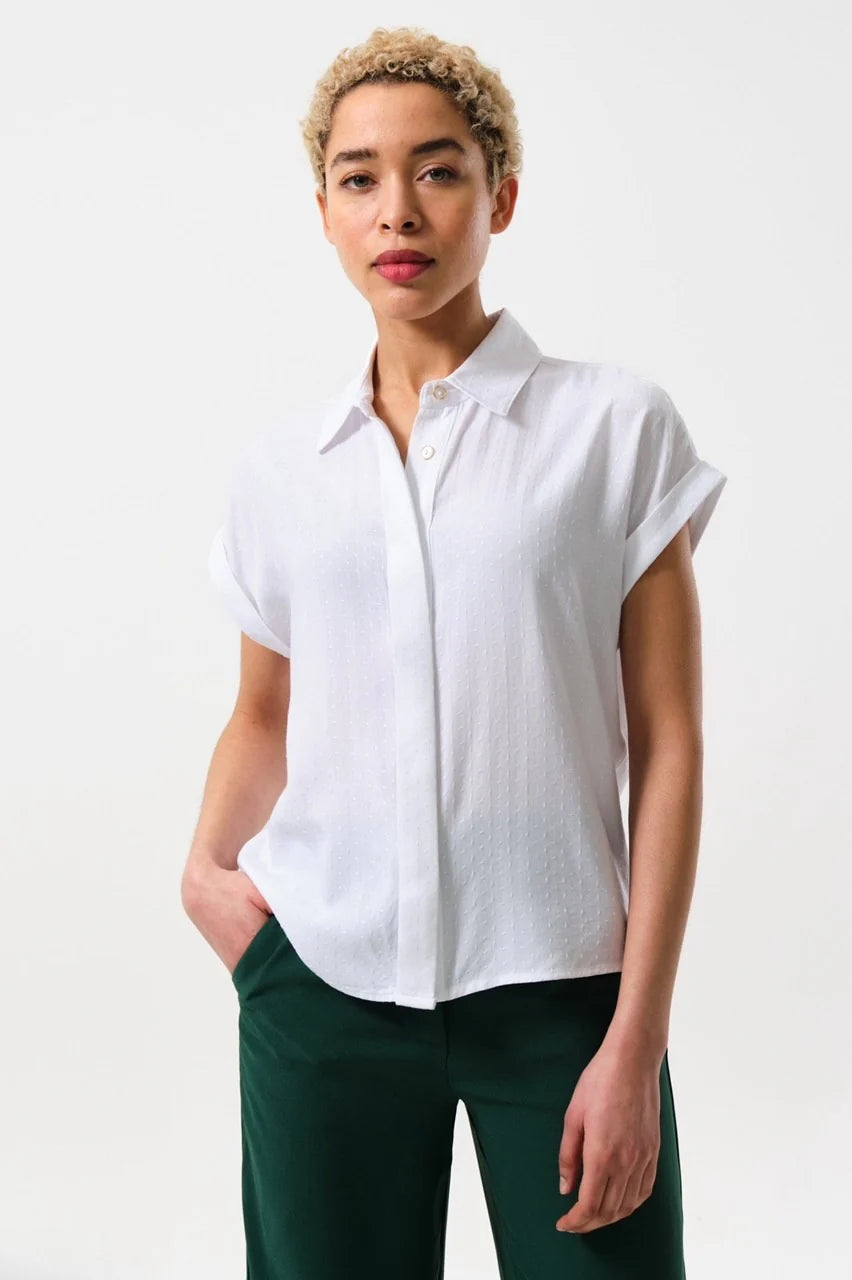 Abinaya Short Sleeved Shirt White – White