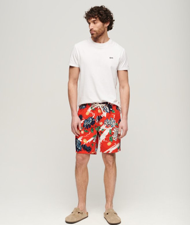 Superdry & Co Men’s Bermuda Shorts Orange Aya Burnt Orange Floral – Size: