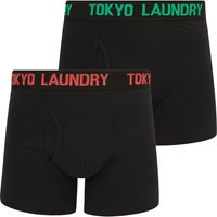 Mens Underwear Walkers Pack Boxer Shorts Set in Simply Green Hot Coral