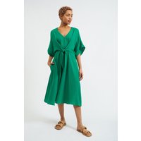 Elody Double Gauze Tie Waist Midi Dress
