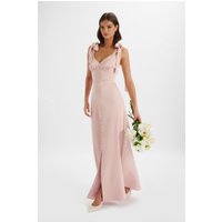 Lavish Alice REVE Satin Tie Shoulder Maxi Dress in Pink Lavish Alice REVE Satin Tie Shoulder Maxi Dress in Pink