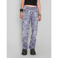 ‘Peace’ Laser Print Jeans in Light Blue ‘Peace’ Laser Print Jeans in Light Blue