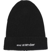 And Wander Shetland Wool Beanie – Black One Size