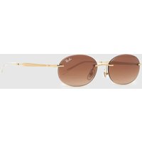 Ray-Ban Oval Sunglasses in Brown & Gold, Size: mm Ray-Ban Oval Sunglasses in Brown & Gold, Size: mm