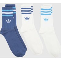 adidas Crew Socks Pack in Navy & White, Striped, Fabric, Size: .- adidas Crew Socks Pack in Navy & White, Striped, Fabric, Size: .-
