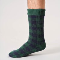 Thought Gingham Cosy Cabin Socks – Dark Green – – Thought Gingham Cosy Cabin Socks – Dark Green – –
